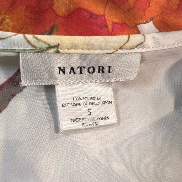 Natori Kaftan Size Small small Floral Peonies Print Side Slits Side Pockets AC - Picture 11 of 12